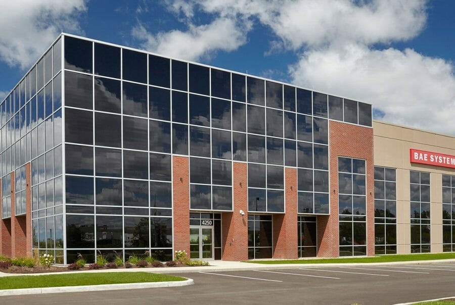 Small Industrial Warehouse - Side view of a small industrial facility.