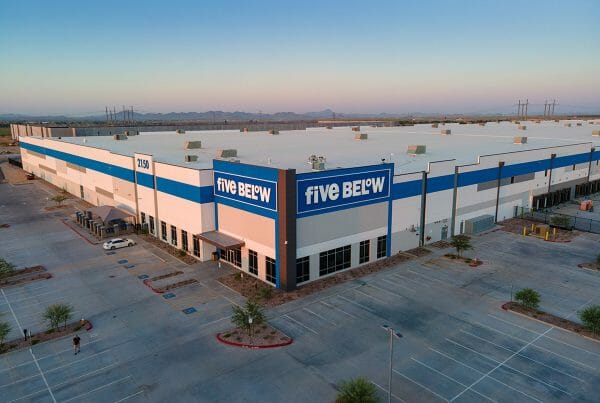 Aerial of Five Below distribution center in Buckeye, AZ