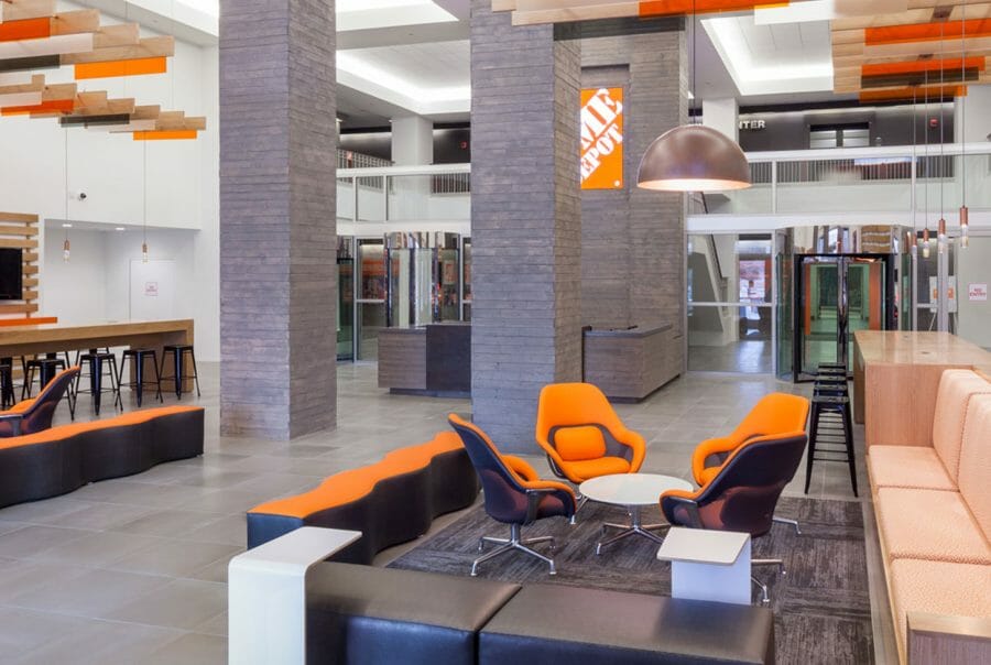 Interior view of tenant improvement construction project for Home Depot
