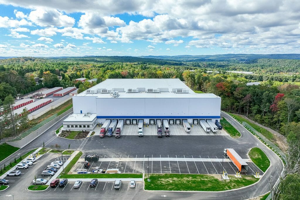 New England cold storage construction facility exterior view