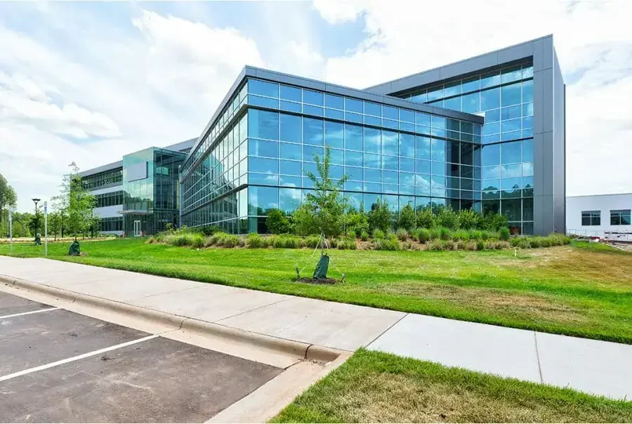 Pharmaceutical manufacturing construction project - photo of front of building