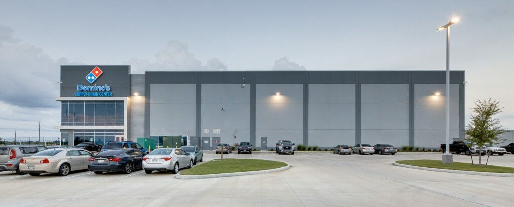 dominos-supply-chain-center-katy-tx-2 Dominos Supply Chain Center construction project - front of building and parking lot