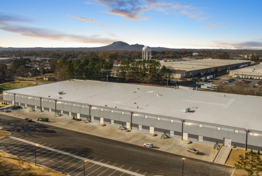 Tectonic warehouse construction project exterior view