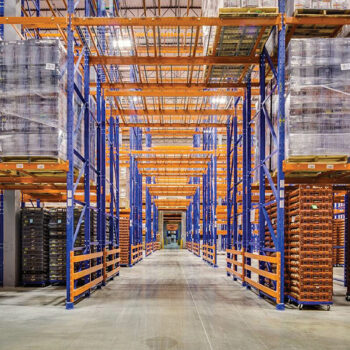 Interior view of cold storage facility